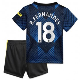 Jalkapallo Pelipaidat Manchester United Bruno Fernandes 18 Lasten Kolmaspaita 2021-2022 Lyhythihainen